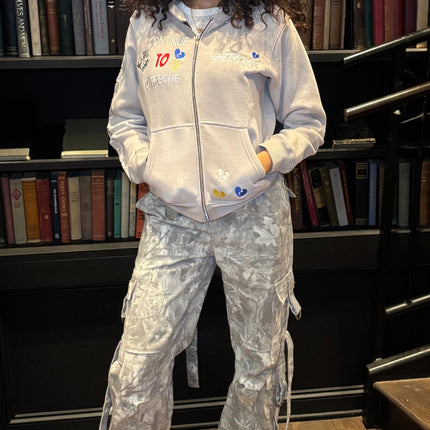 Grey (rhinestones) zip up