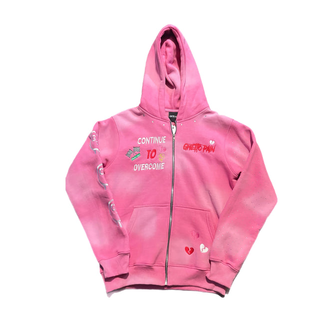 Pink (rhinestones) zip up
