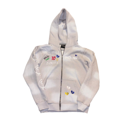 Grey (rhinestones) zip up