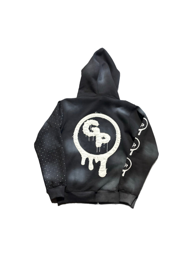 Black (rhinestones) zip up