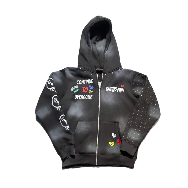 Black (rhinestones) zip up