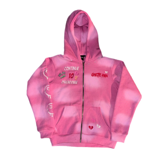 Pink (rhinestones) zip up