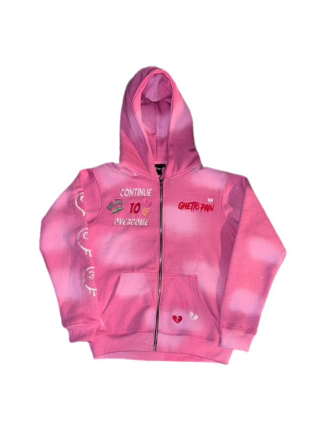 Pink (rhinestones) zip up