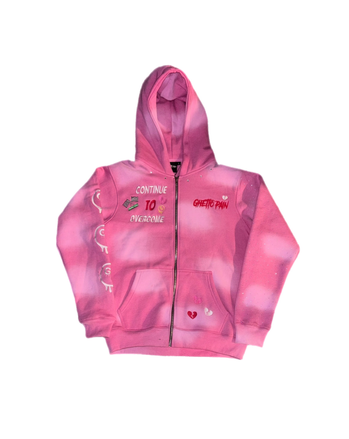 Pink (rhinestones) zip up