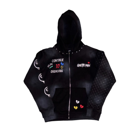 Black (rhinestones) zip up