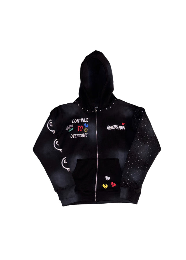 Black (rhinestones) zip up