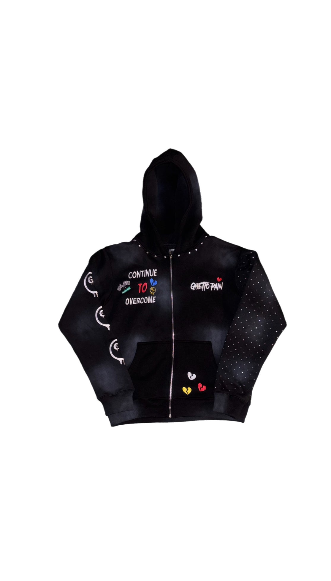 Black (rhinestones) zip up